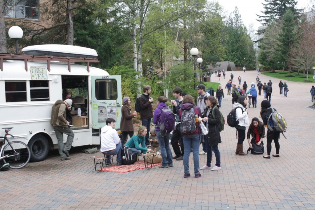 Western Washington University's students loved the tea bus!