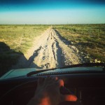 Driving a rough road out into the desert for the alone time. 
