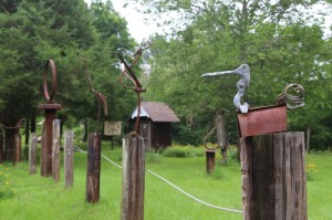 Some of the salvaged sculptures. 