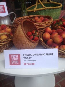 Front Street Grocer provides FREE FRUIT to engage to community. 