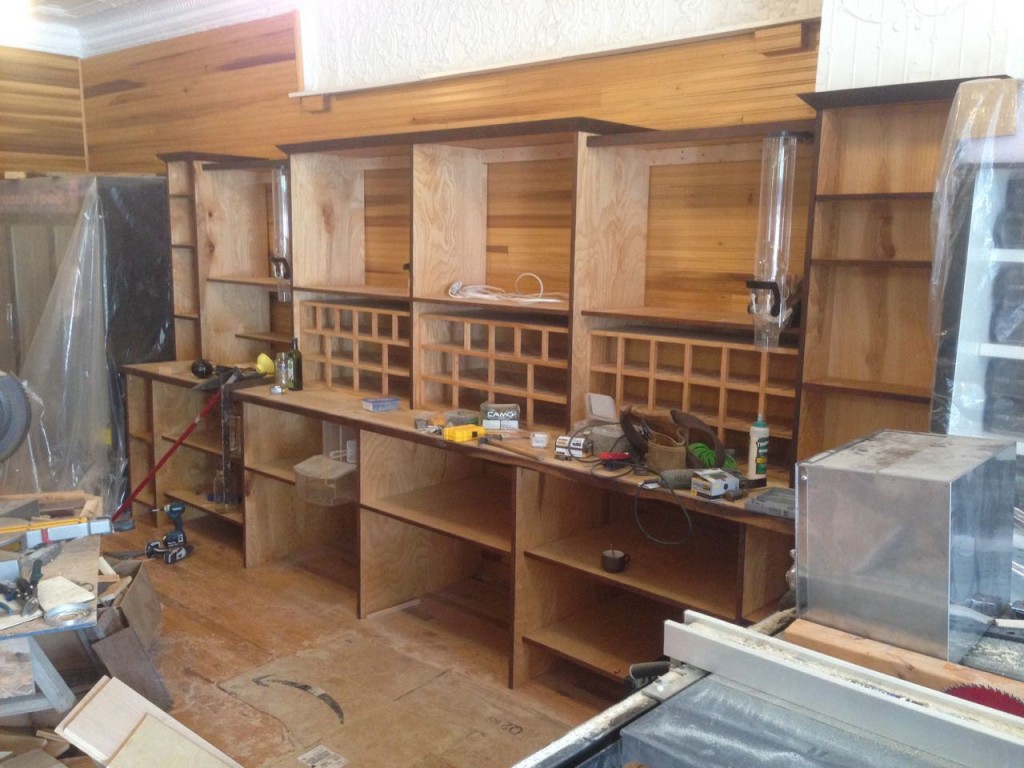 All the shelves in place.