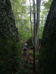 Hiking amongst giant bolder and lichens. 