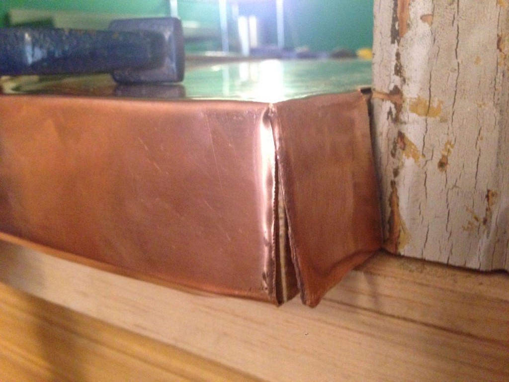 Learning how to solder copper corners. 